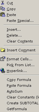 context menu