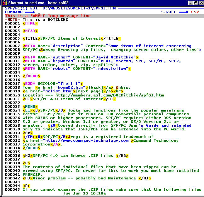 SAMPLE SPF/PC BWHITE SCREEN ...